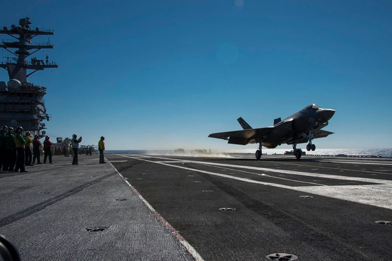 Illustration for article titled Week One Of The F-35C's Initial Ship Trials In Stunning Imagery